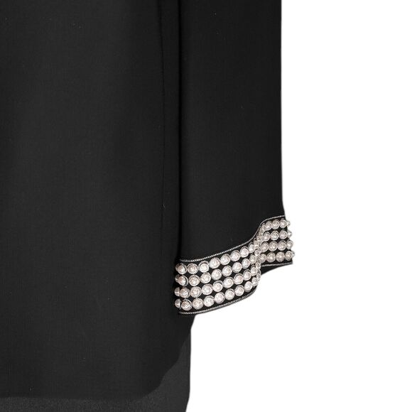 Tahari ASL Women's Blazer Black Pearl Snap Button Elegant Evening Blazer 20W - Picture 9 of 10